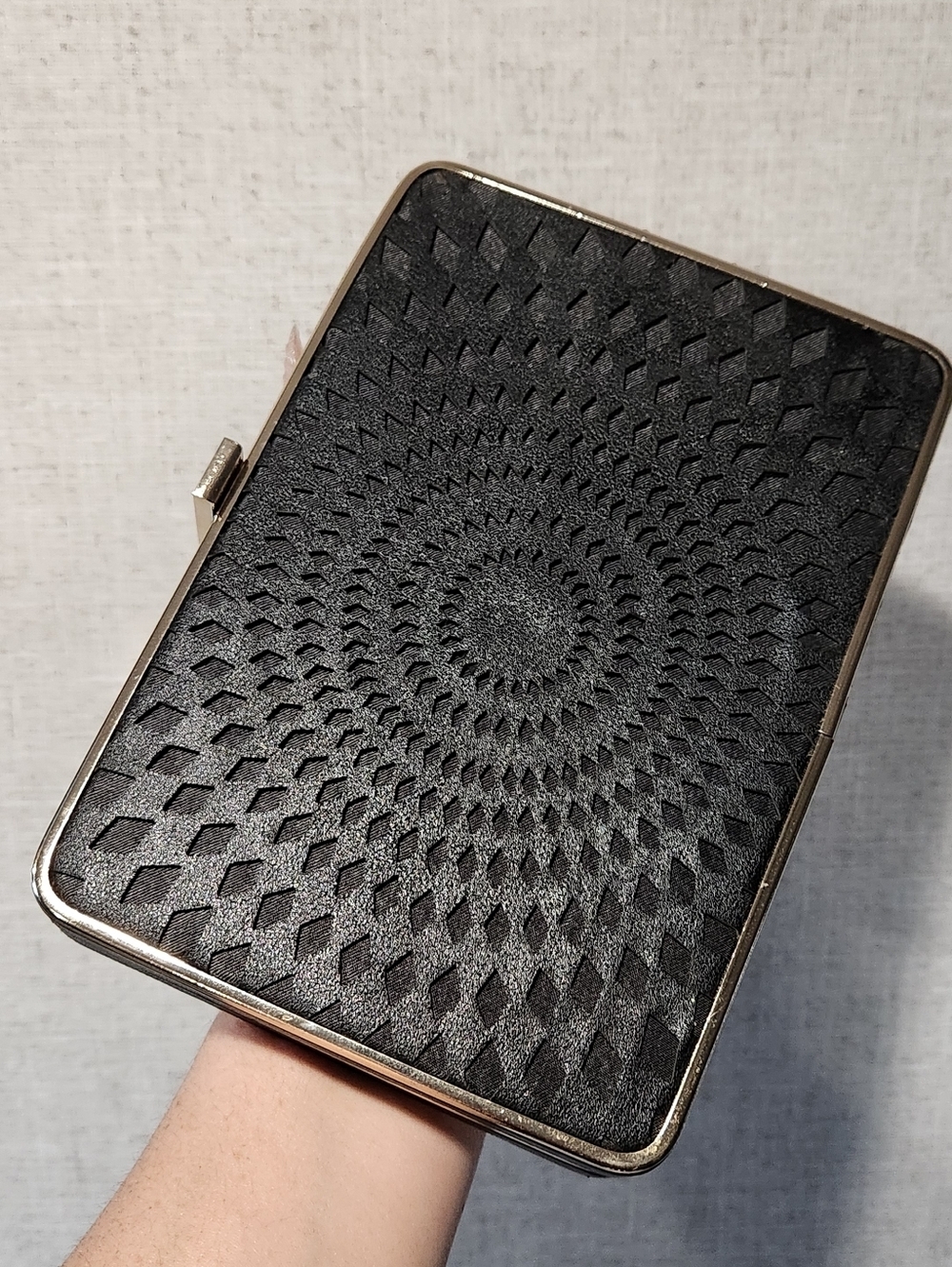 Cara New York Black Geometric Textured Clutch Crossbody - Picture 11 of 14
